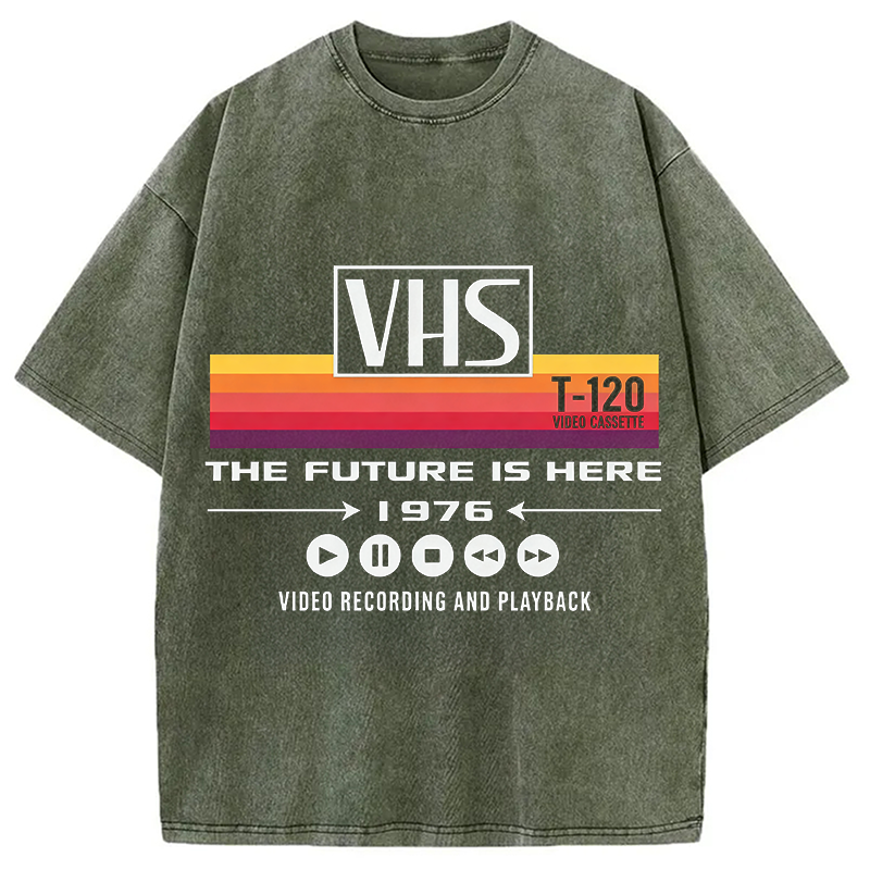 Modecanvas VHS Vintage Washed T-Shirt-modecanvas
