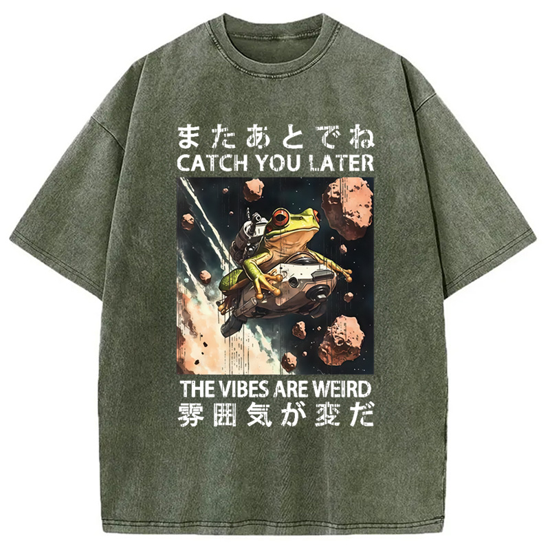 Modecanvas Frog Astronaut Washed T-Shirt