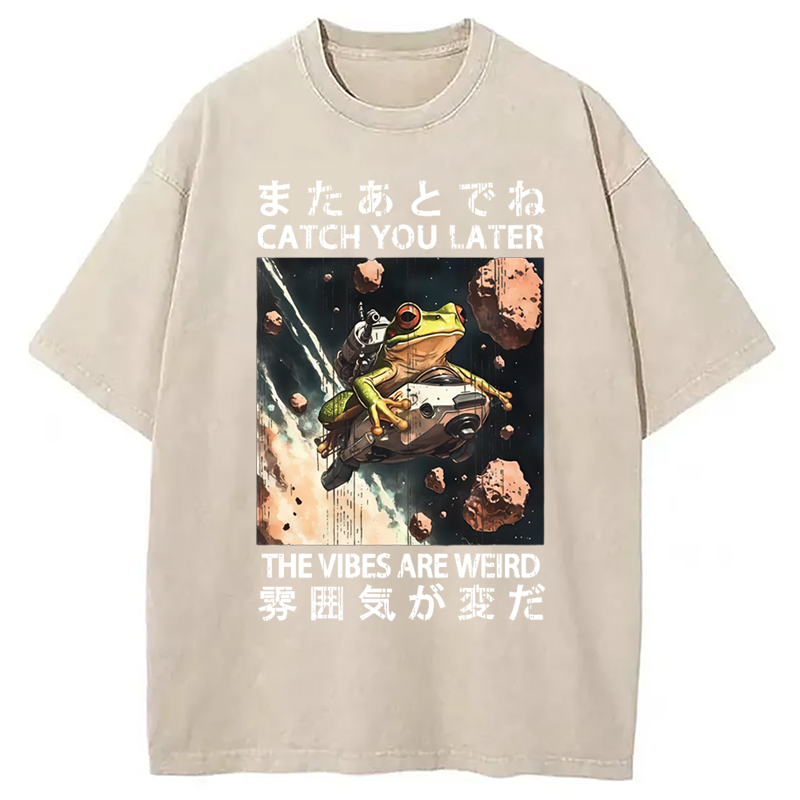 Modecanvas Frog Astronaut Washed T-Shirt