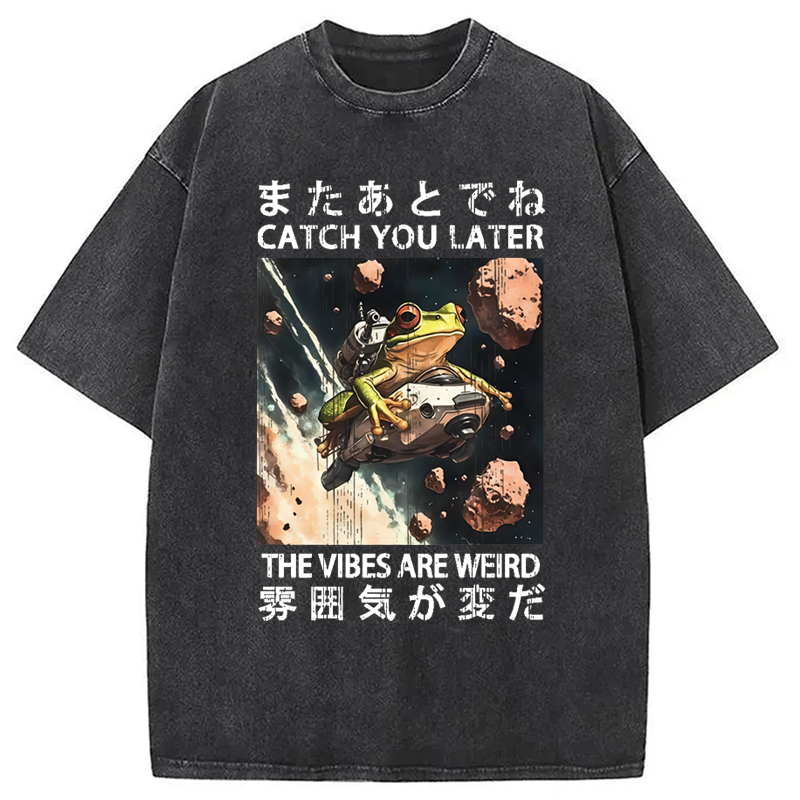 Modecanvas Frog Astronaut Washed T-Shirt