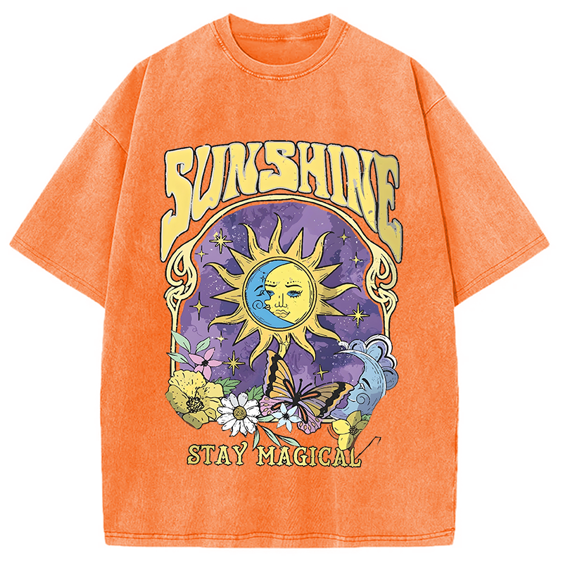 Modecanvas Sunshine Stay Magical Washed T-Shirt