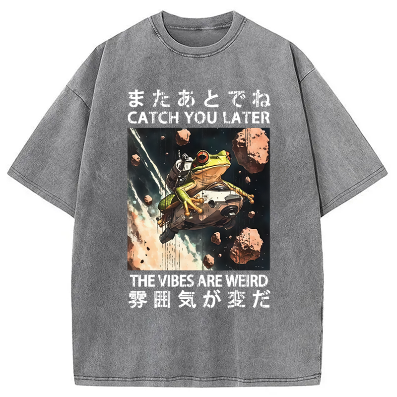 Modecanvas Frog Astronaut Washed T-Shirt