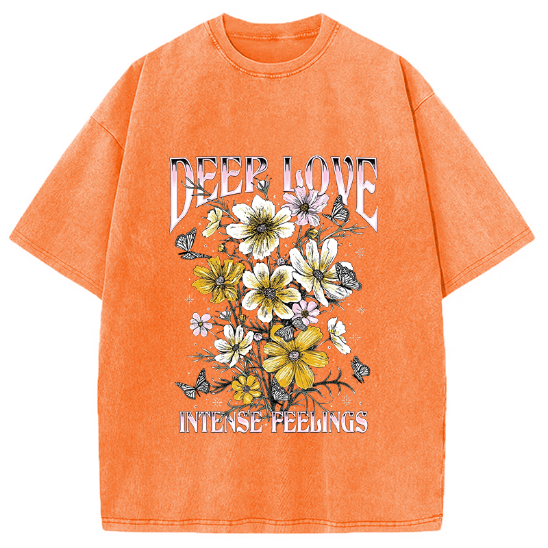 Modecanvas Deep Love Intense Feeling Washed T-Shirt