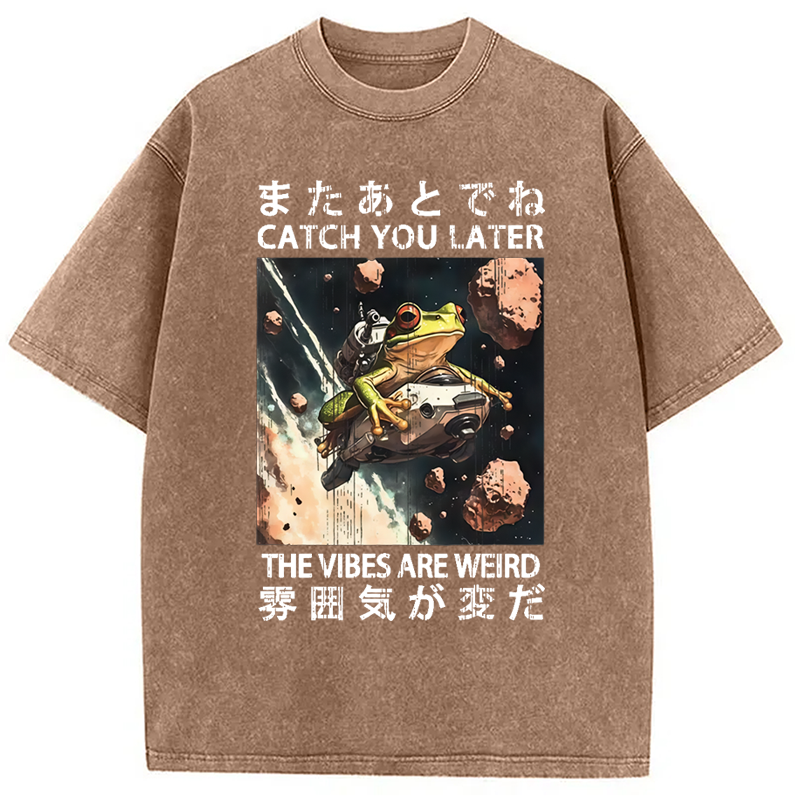 Modecanvas Frog Astronaut Washed T-Shirt