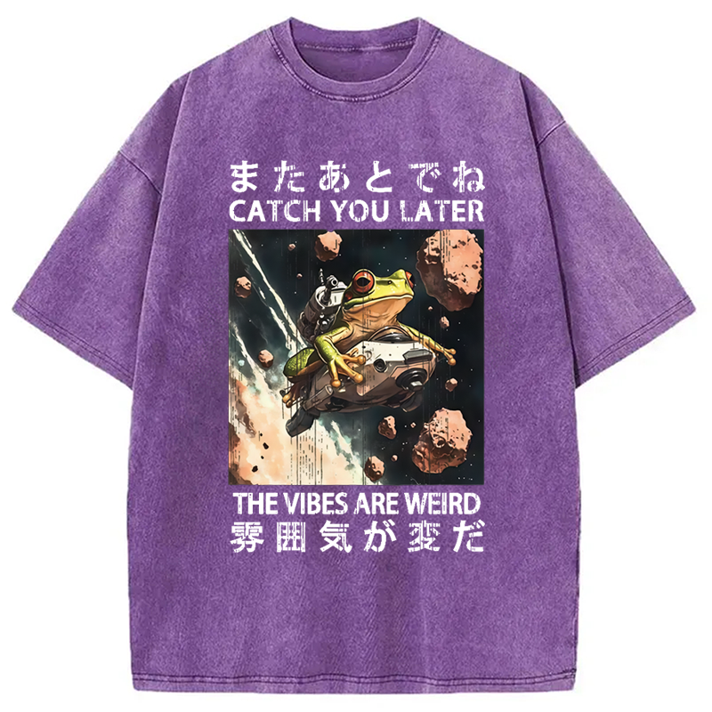 Modecanvas Frog Astronaut Washed T-Shirt