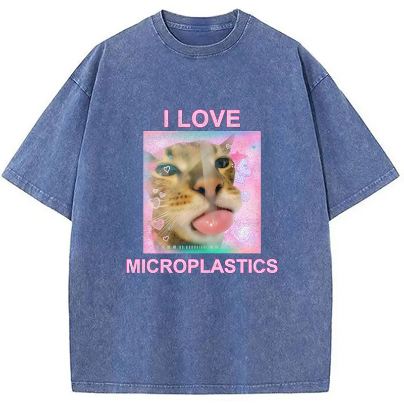 Modecanvas I Love Microplastics Washed T-Shirt