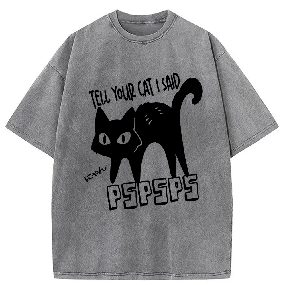 Modecanvas Attract Cats Washed T-Shirt
