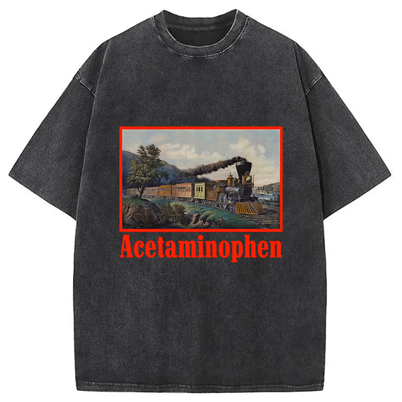 Modecanvas Acetaminophen Funny Meme Washed T-Shirt
