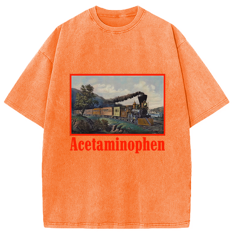 Modecanvas Acetaminophen Funny Meme Washed T-Shirt