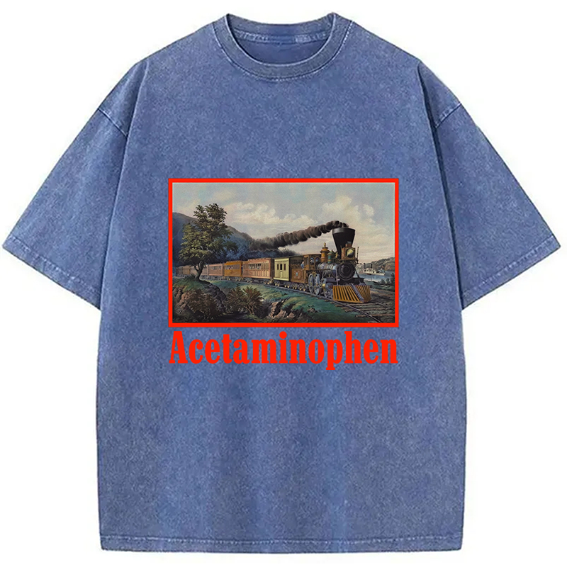 Modecanvas Acetaminophen Funny Meme Washed T-Shirt