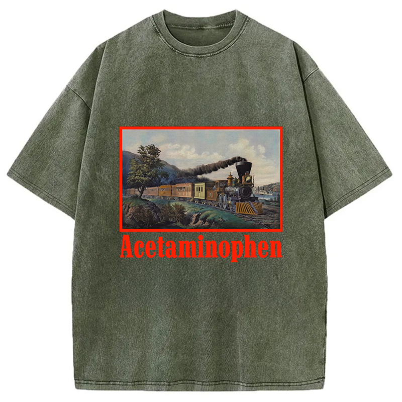 Modecanvas Acetaminophen Funny Meme Washed T-Shirt