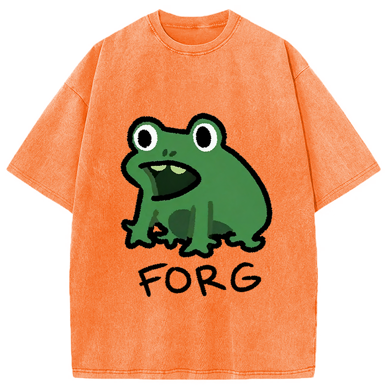 Modecanvas Funny Forg Japanese Washed T-Shirt
