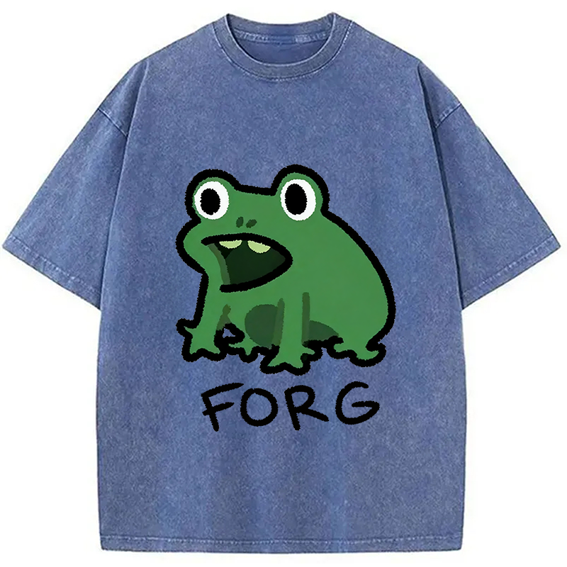 Modecanvas Funny Forg Japanese Washed T-Shirt