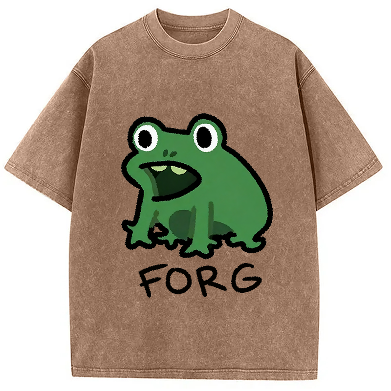 Modecanvas Funny Forg Japanese Washed T-Shirt
