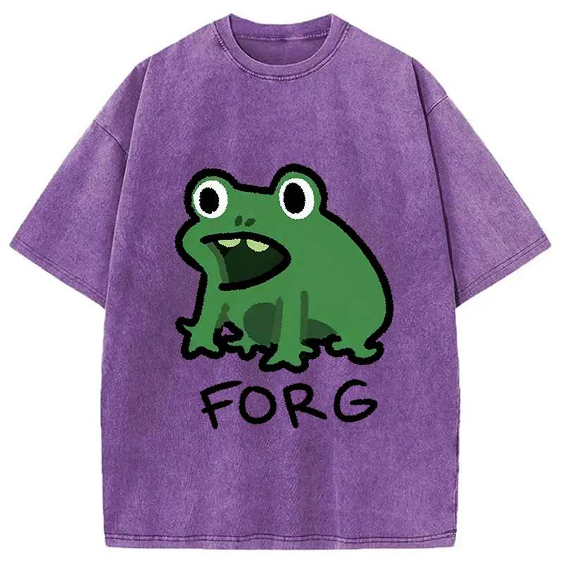 Modecanvas Funny Forg Japanese Washed T-Shirt