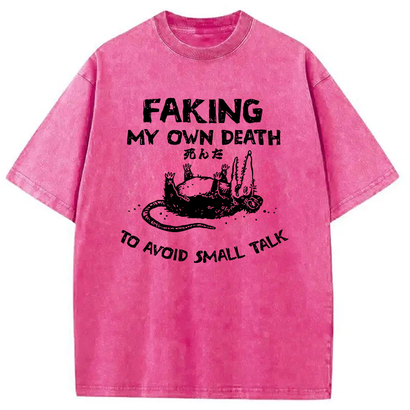Modecanvas Faking My Own Death Washed T-Shirt