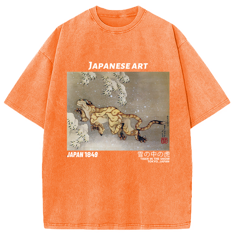 Modecanvas Tiger in the Snow Washed T-Shirt