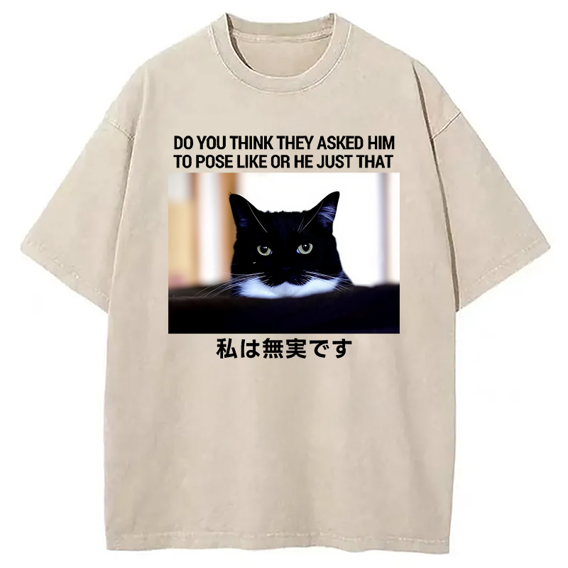 Modecanvas Do You Think Washed T-Shirt