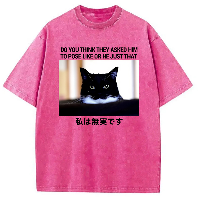 Modecanvas Do You Think Washed T-Shirt