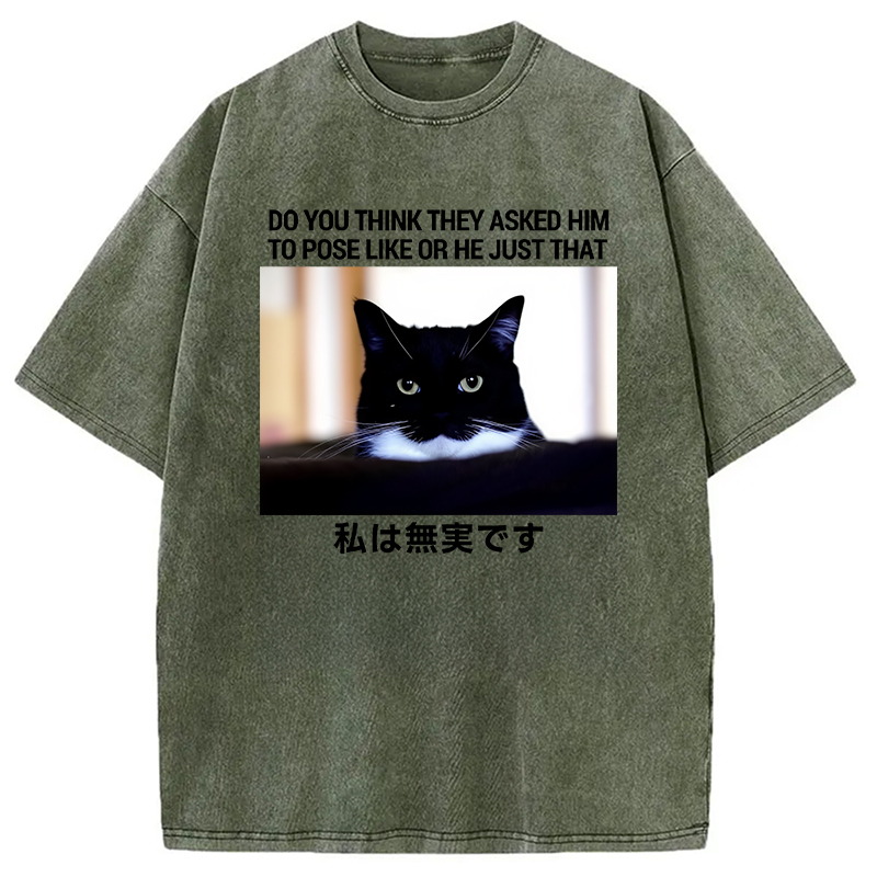 Modecanvas Do You Think Washed T-Shirt