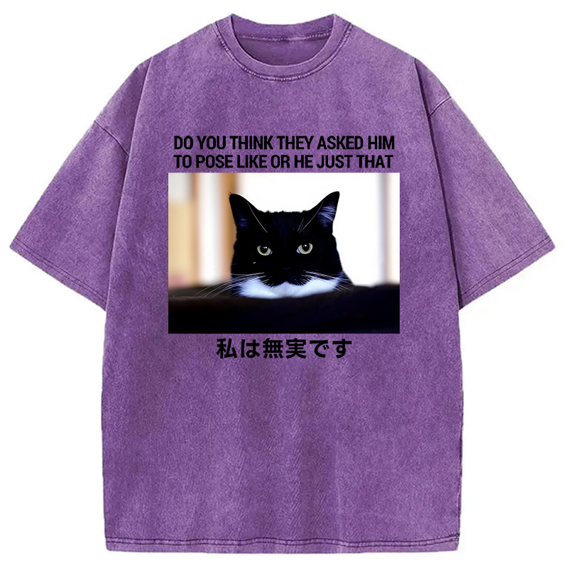 Modecanvas Do You Think Washed T-Shirt