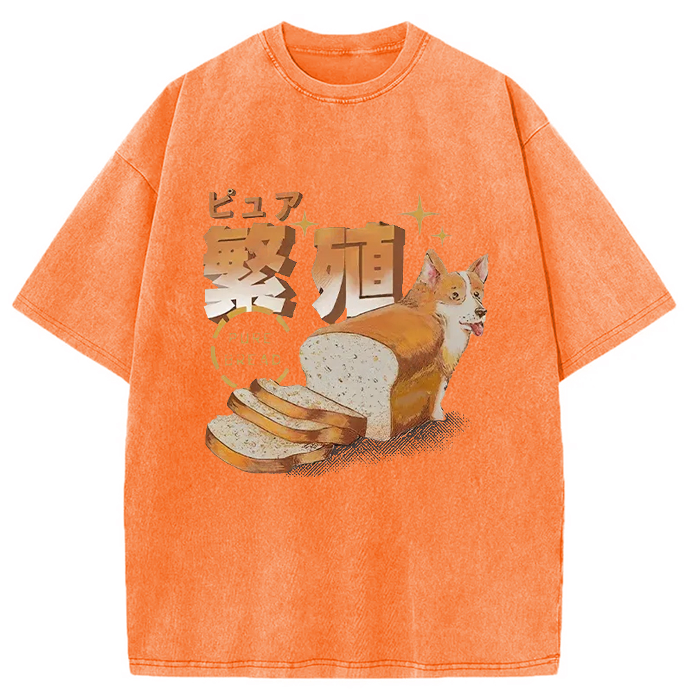 Modecanvas Pure Bread Dog Funny Washed T-Shirt
