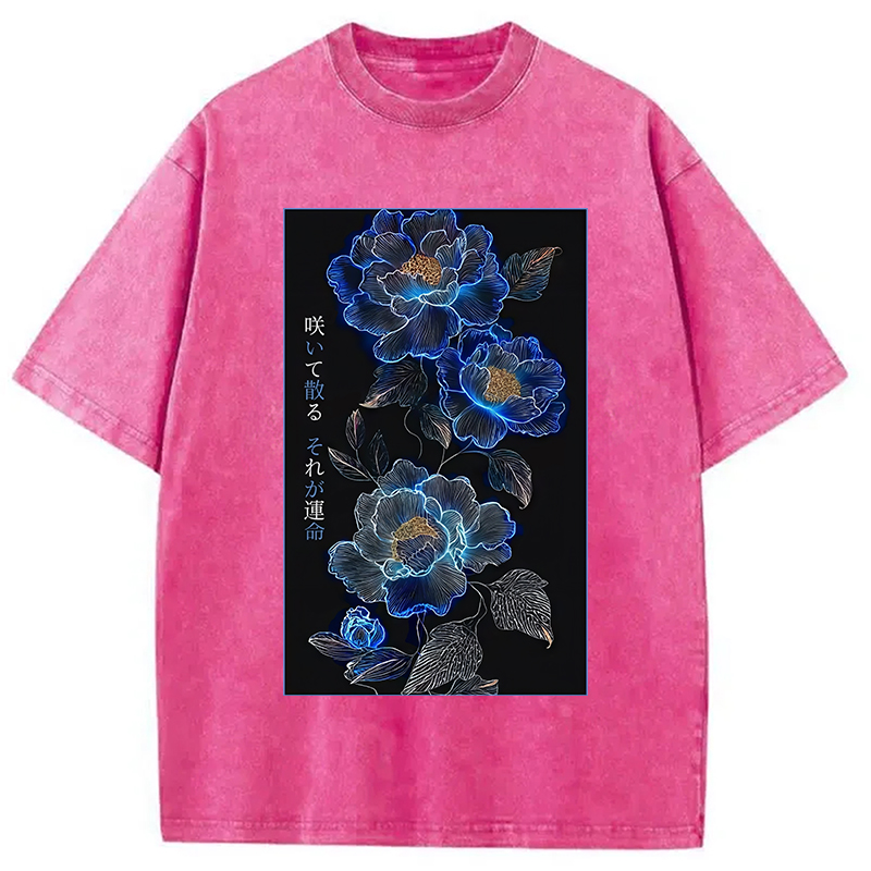 Modecanvas The Sea Of Flowers In The Darkness Washed T-Shirt
