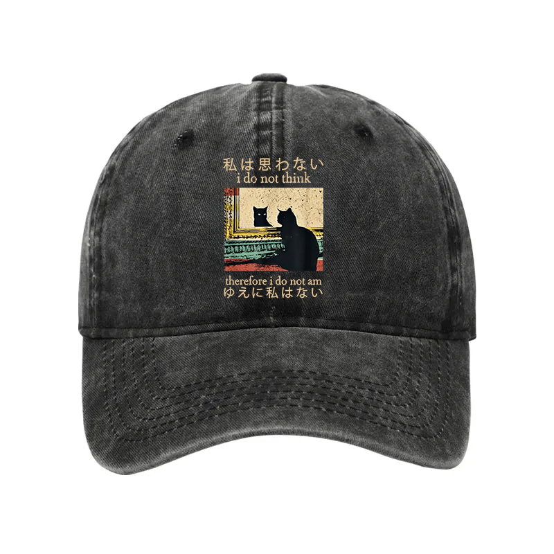 Modecanvas I Do Not Think Therefore I Do Not Am Washed Cap-modecanvas