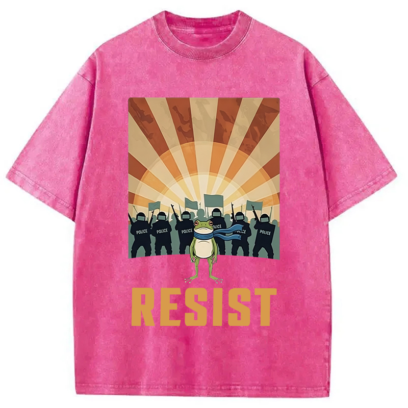 Modecanvas Portland Frog Protest Washed T-Shirt