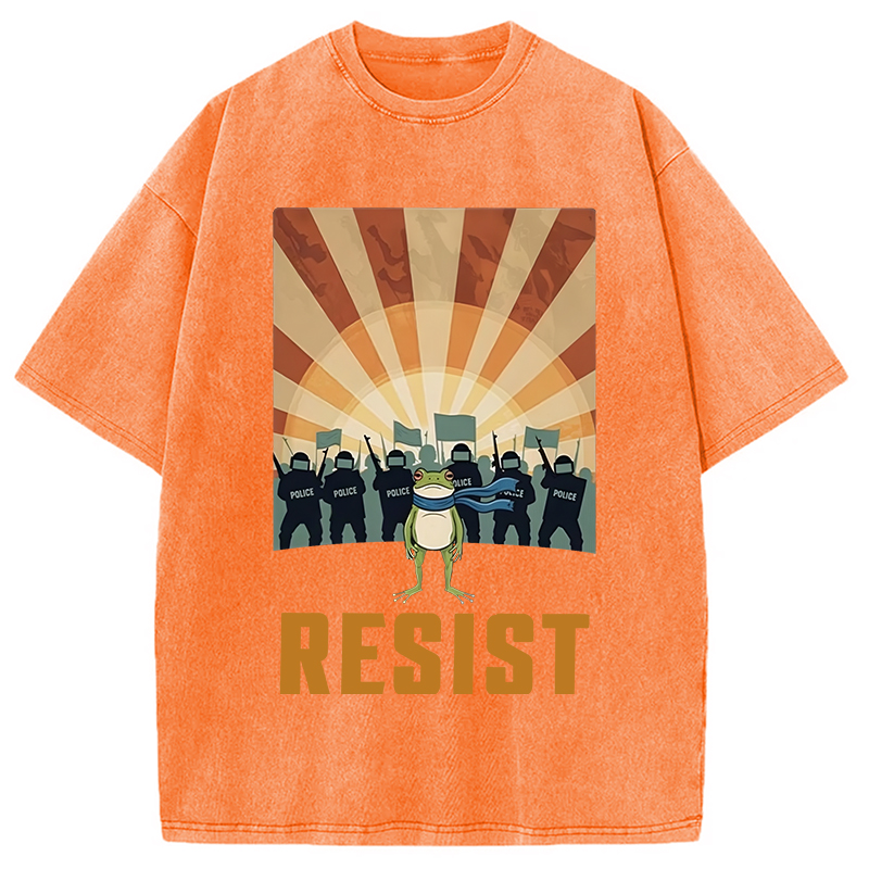 Modecanvas Portland Frog Protest Washed T-Shirt