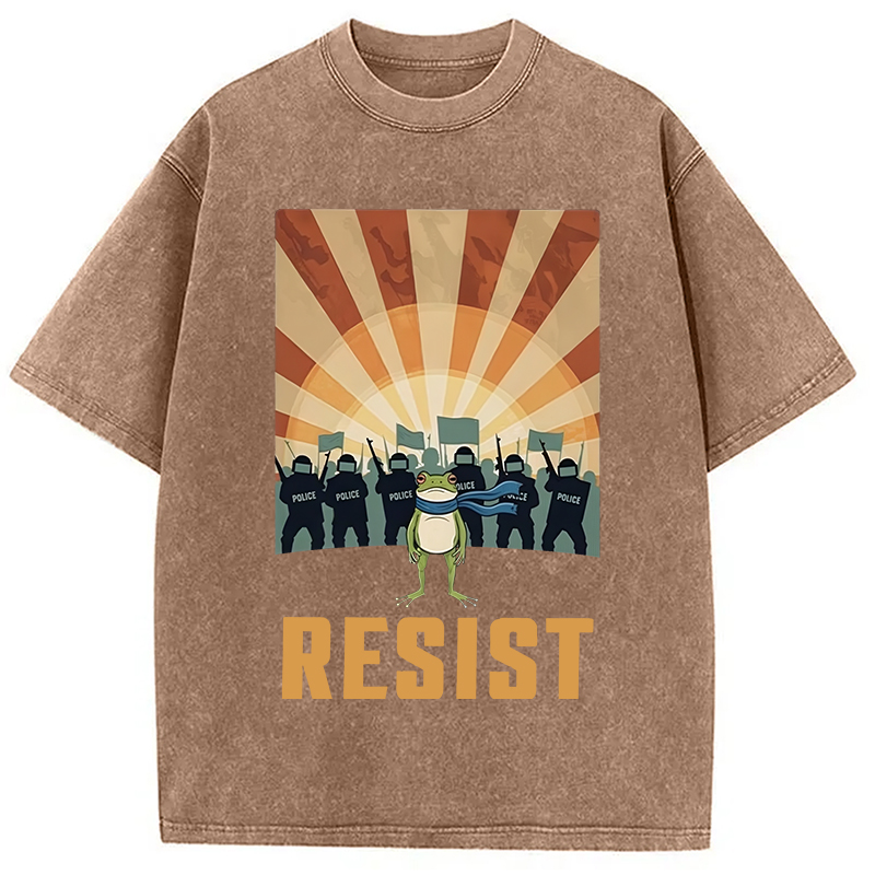 Modecanvas Portland Frog Protest Washed T-Shirt