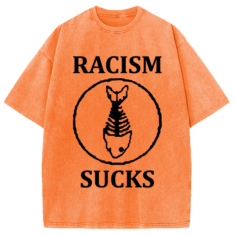Modecanvas Racism Sucks Washed T-Shirt