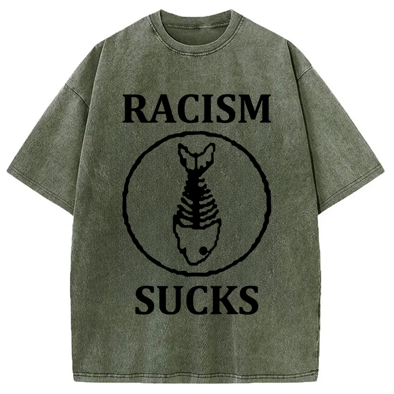 Modecanvas Racism Sucks Washed T-Shirt