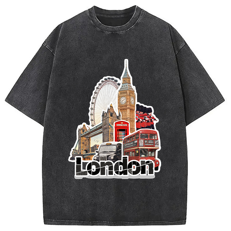 Modecanvas London View Washed T-Shirt