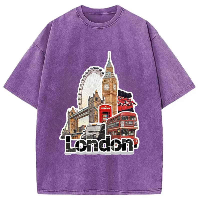 Modecanvas London View Washed T-Shirt