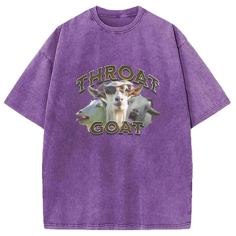 Modecanvas Throat Goats Meme Washed T-Shirt