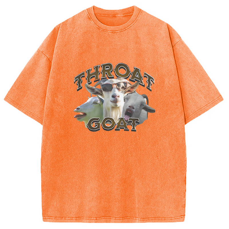 Modecanvas Throat Goats Meme Washed T-Shirt