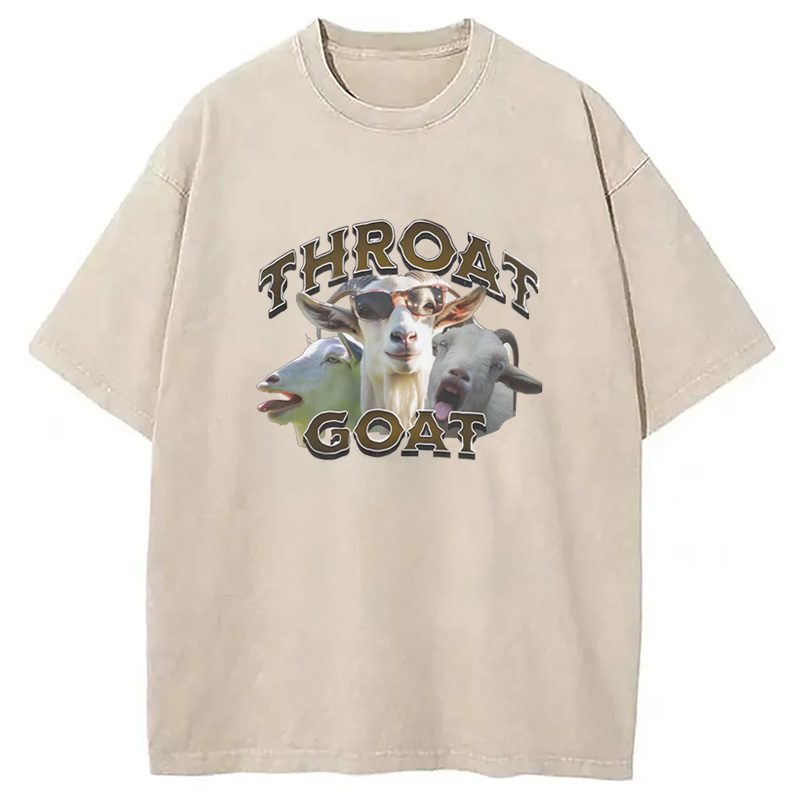 Modecanvas Throat Goats Meme Washed T-Shirt