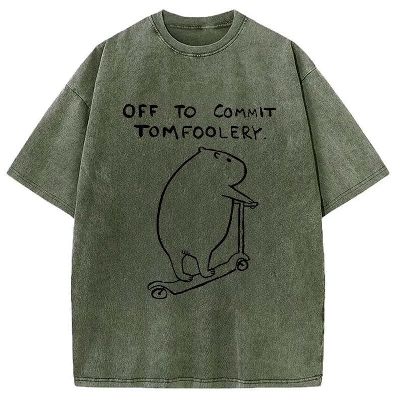 Modecanvas Capybara Is Ready Washed T-Shirt
