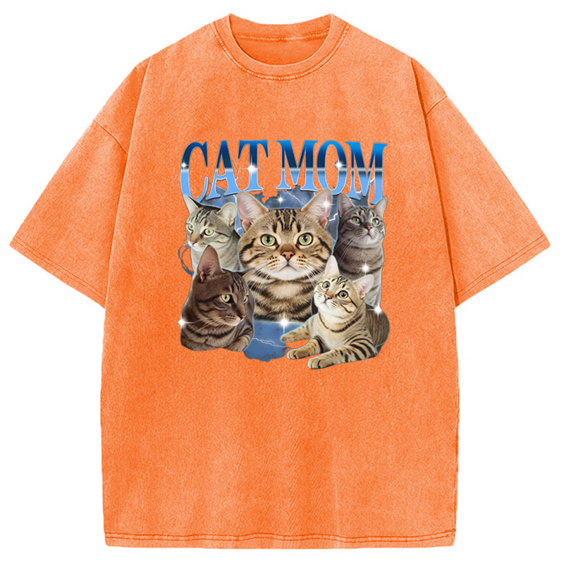 Modecanvas Cat Mom Meme Washed T-Shirt