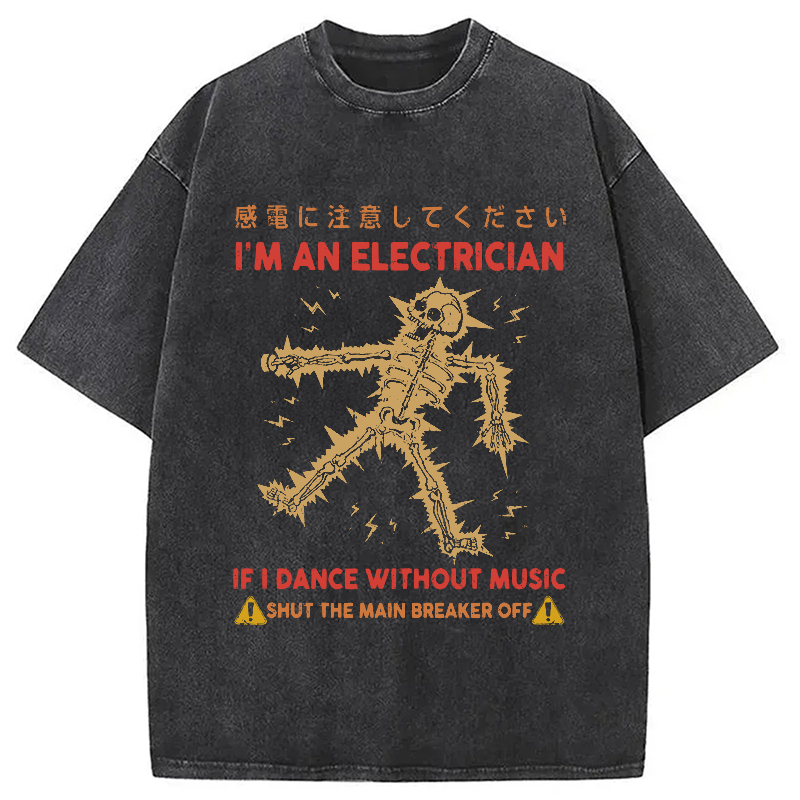 Modecanvas Dancing Electrician Washed T-Shirt