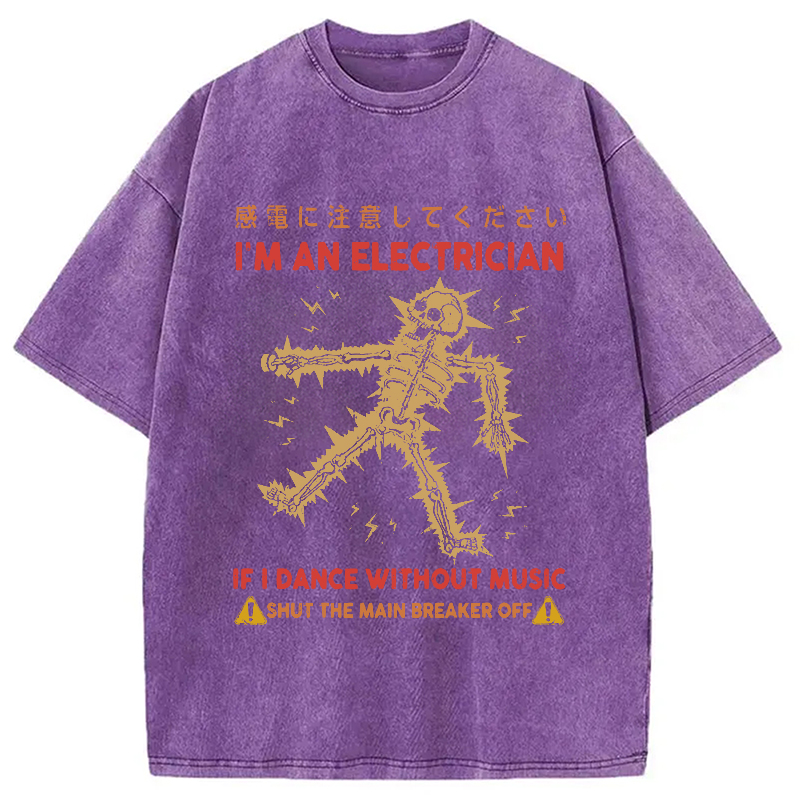 Modecanvas Dancing Electrician Washed T-Shirt