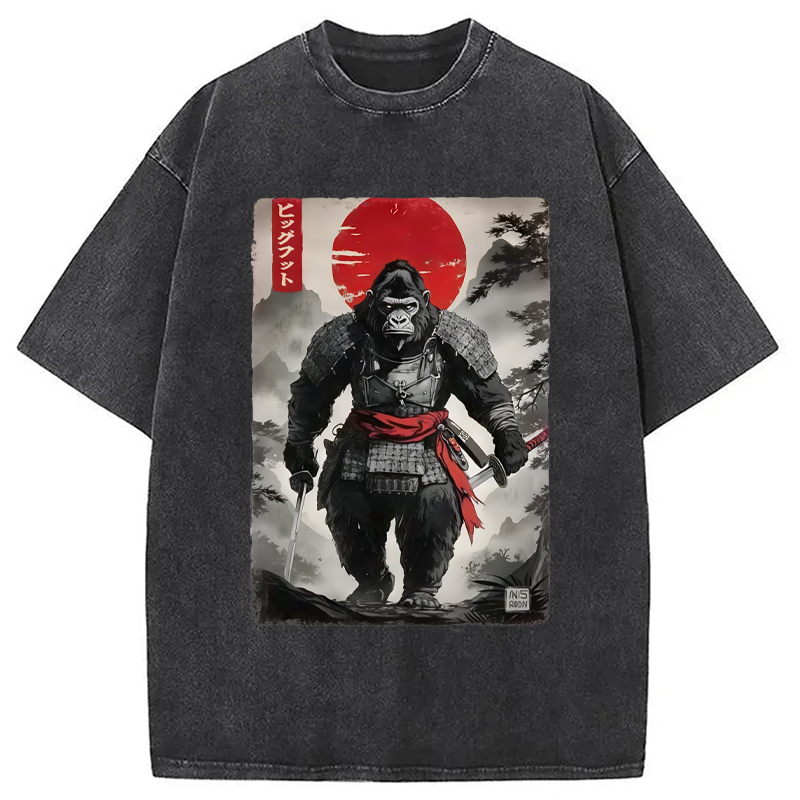 Modecanvas Retro Bigfoot Samurai Washed T-Shirt