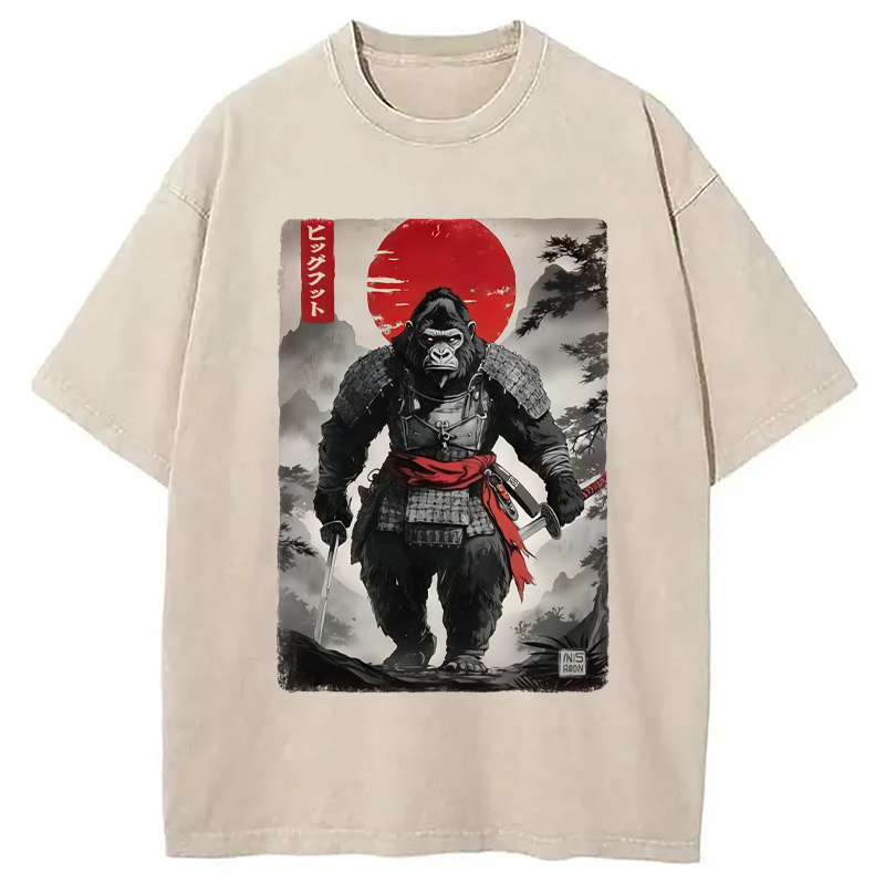 Modecanvas Retro Bigfoot Samurai Washed T-Shirt