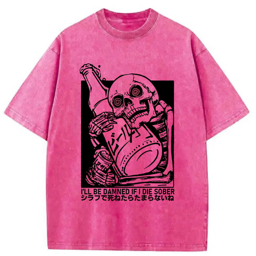 Modecanvas Wine Is Essential In Life Washed T-Shirt-modecanvas