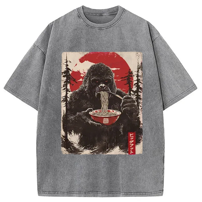 Modecanvas Ramen Lover Bigfoot Washed T-Shirt