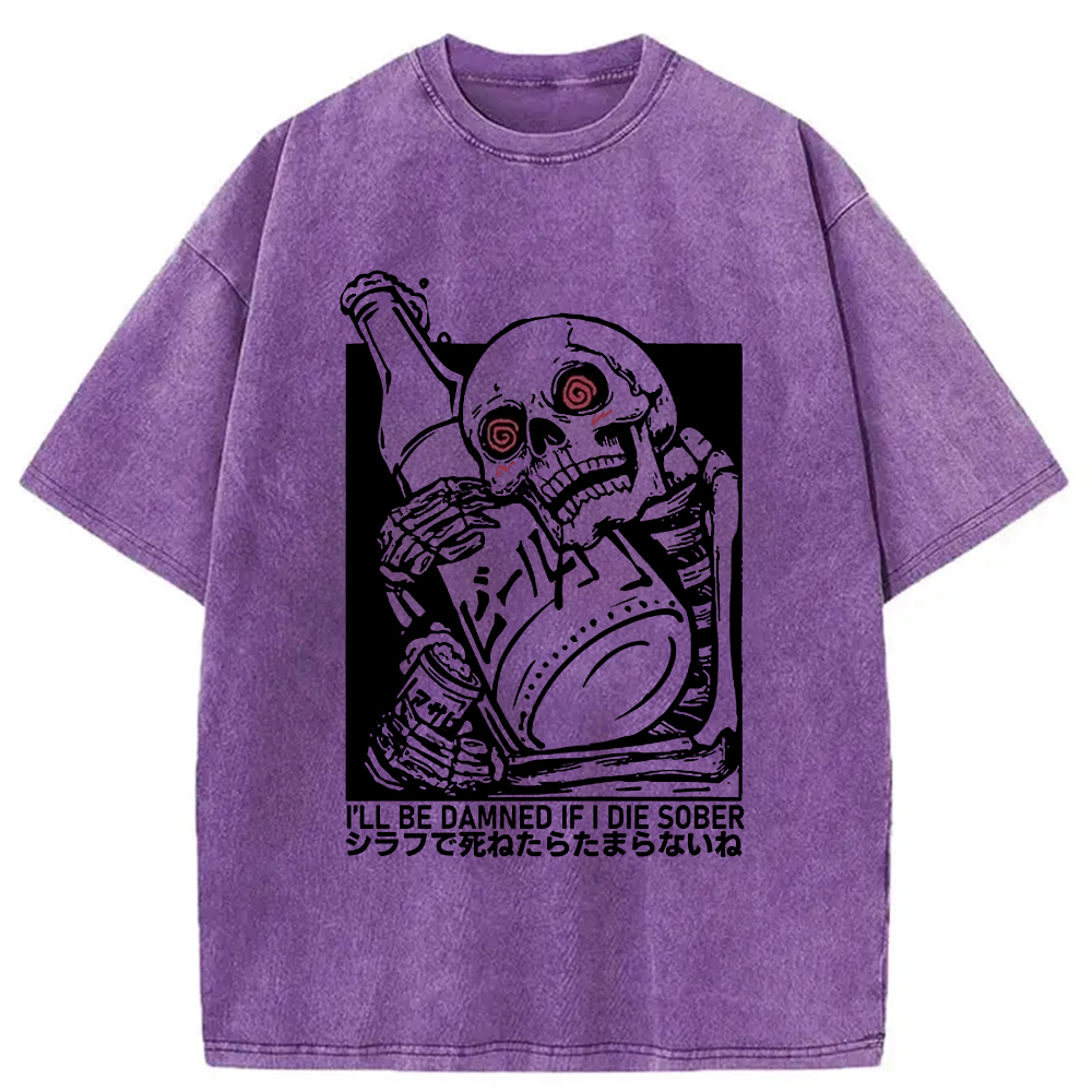 Modecanvas Wine Is Essential In Life Washed T-Shirt-modecanvas