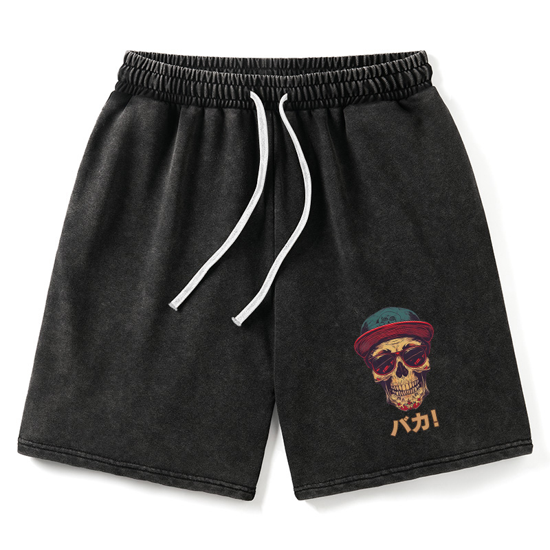Modecanvas Fashion Skull Japanese Washed Shorts