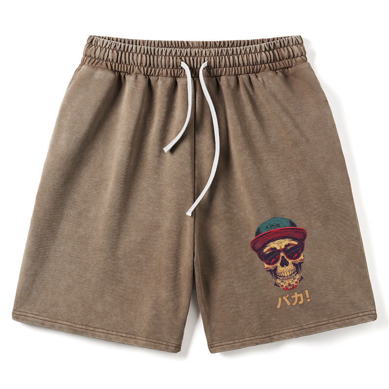 Modecanvas Fashion Skull Japanese Washed Shorts
