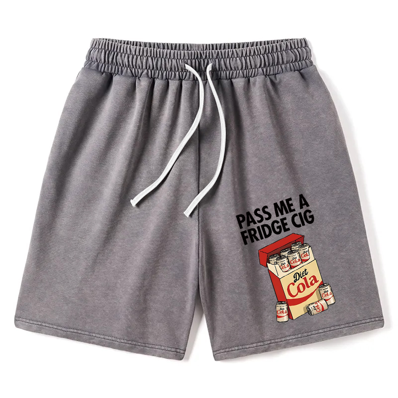 Modecanvas Diet Cola Cigarette Pack Washed Short